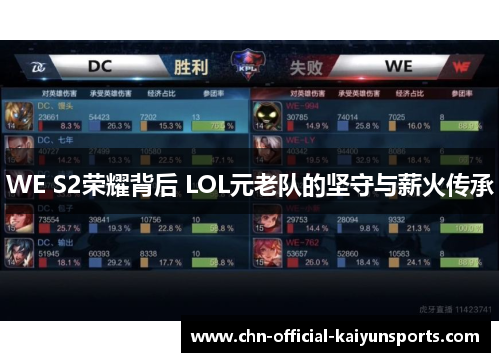 WE S2荣耀背后 LOL元老队的坚守与薪火传承